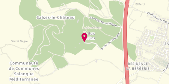 Plan de Camping le Bois des Pins, Route d'Opoul, 66600 Salses-le-Château