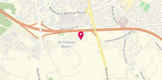 Plan de Camping Resort Les Champs Blancs, 76 Route de Rochelongue, 34300 Agde