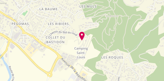 Plan de Camping Saint Louis, 2160 avenue de la République, 06550 La Roquette-sur-Siagne