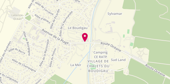 Plan de Camping le Boudigau, 45 avenue de la Plage, 40530 Labenne