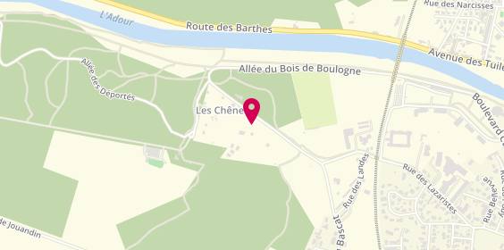 Plan de Camping Les Chênes, All. Du Bois de Boulogne, 40100 Dax