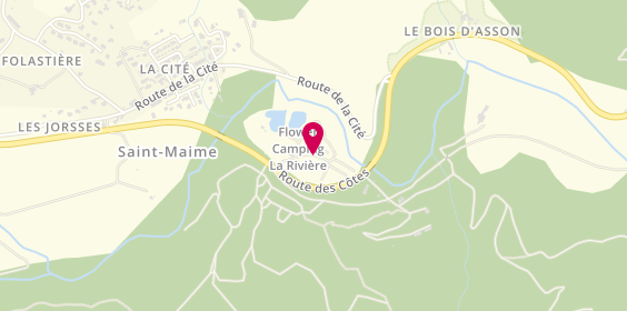 Plan de Camping la Rivière, 596 Les Côtes, 04300 Saint-Maime