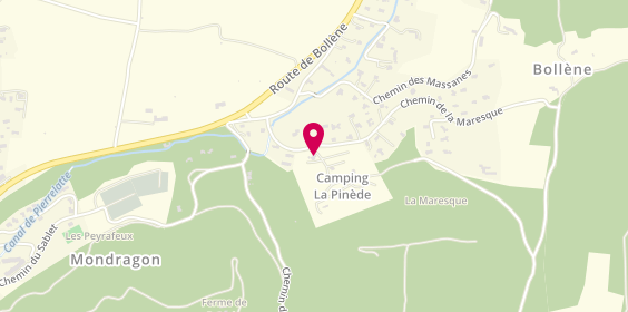 Plan de Camping la Pinède en Provence, Chemin de la Maresque, 84430 Mondragon