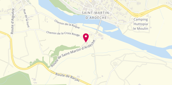 Plan de Camping Les Cigales, 537 Route de Saint-Martin d'Ardèche, 30760 Aiguèze