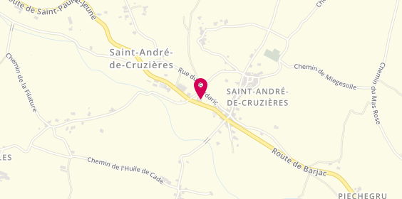 Plan de Mas Bourdaric maison d'Hôtes (Gîte - Ferienwohnung - Holiday apartment), 140 Route de Saint Paul Lejeune, 07460 Saint-André-de-Cruzières