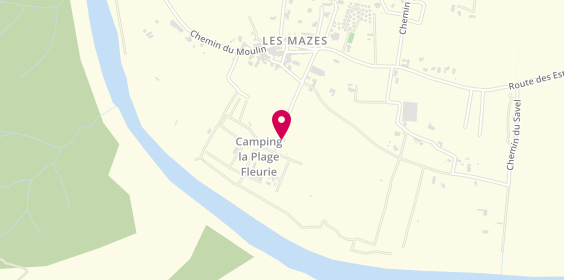 Plan de Camping la Plage Fleurie, 225 chemin de la Galine, 07150 Vallon-Pont-d'Arc