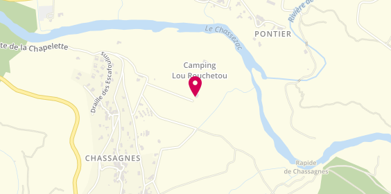 Plan de Camping Lou Rouchetou Restaurant Les Vans Ardèche, 243 Chemin du Pigeonnier, 07140 Les Vans