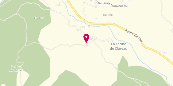 Plan de Camping la Ferme de Clareau, 445 Chemin de Clareau, 26470 La Motte-Chalancon