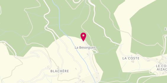 Plan de Camping la Besorgues Ardeche, Les Chambons, 07530 Aizac