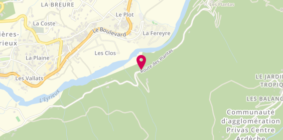 Plan de Camping Franceloc Domaine des Plantas, Les Plantas, 07360 Saint-Vincent-de-Durfort