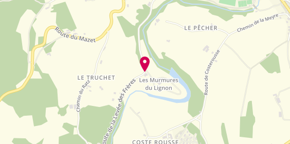 Plan de Les Murmures du Lignon, 709 Route De
La Levée des Frères, 43190 Tence