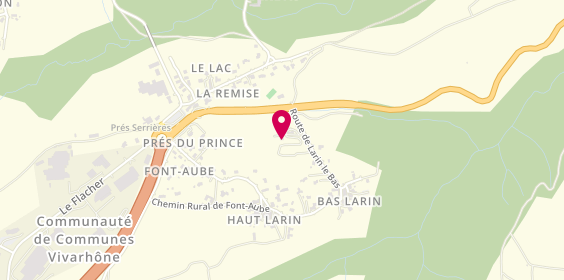 Plan de Camping du Bas Larin, 88 Route de Larin le Bas, 07340 Félines