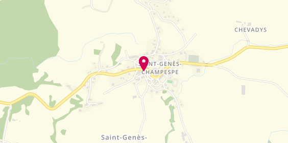 Plan de Camping Municipal de St Genes Champespe, Le Bourg, 63850 Saint-Genès-Champespe