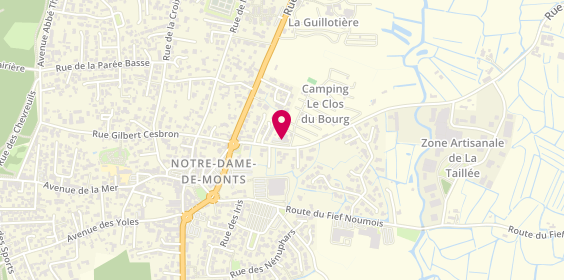 Plan de Camping le Clos du Bourg, 12 Rue du Perrier, 85690 Notre-Dame-de-Monts
