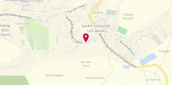 Plan de Camping Plateau du Guet, 13 avenue Eugène Collin, 58360 Saint-Honoré-les-Bains