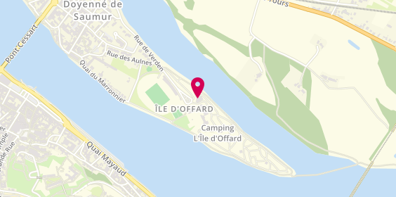 Plan de Flower Camping l'Île d'Offard | Camping 4 étoiles | Anjou & Vallée de la Loire, Rue de Verden, 49400 Saumur