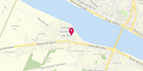 Plan de Camping Touristique de Gien, 1 Rue des Iris, 45500 Poilly-lez-Gien