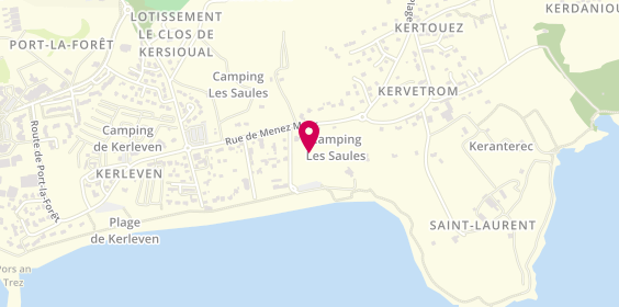 Plan de Camping Les Saules, 54 Route de la Plage, 29940 La Forêt-Fouesnant