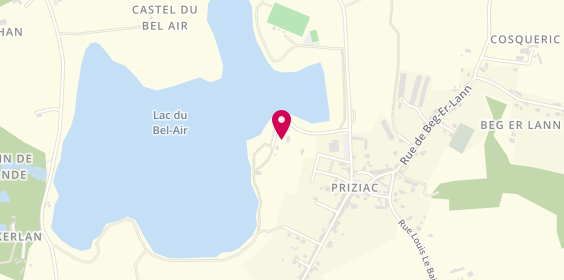 Plan de Camping le Lac Ô Fées, Lac Etang du Bel Air, 56320 Priziac