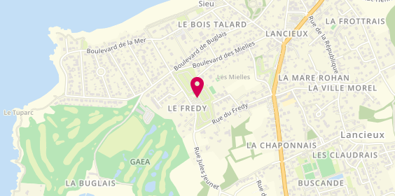 Plan de Camping Municipal Les Mielles, 1 Rue Jules Jeunet, 22770 Lancieux