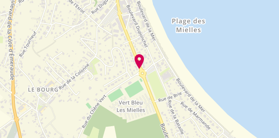 Plan de Camping Les Mielles Les Campings Vert-bleu, Boulevard Vieuxville, 22380 Saint-Cast-le-Guildo