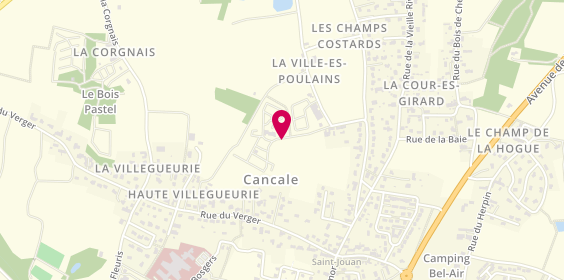 Plan de Camping Les Clos Fleuris, La Ville Es Poulains, 35260 Cancale