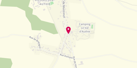 Plan de Camping Caravaning le Val d'Authie, 20 Route Vercourt, 80120 Villers-sur-Authie