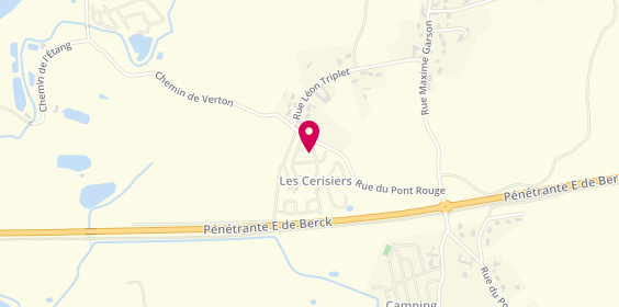 Plan de Camping Caravaning Les Cerisiers, 47 Rue du Pont Rouge, 62180 Verton